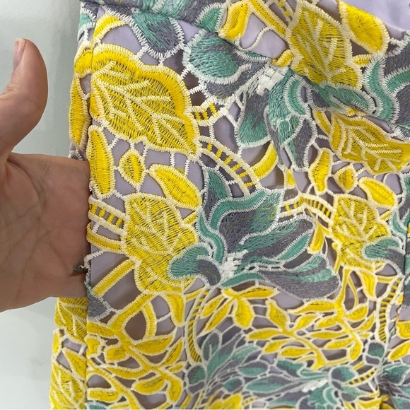 NEW Anthropologie Hutch Lace Pastel Yellow Blue Floral Print Shorts Sz 10 NWT 2 - Picture 9 of 11